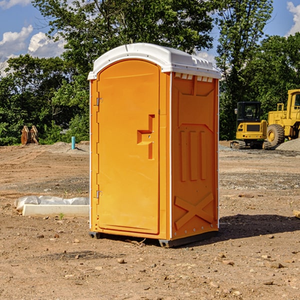 how often are the portable restrooms cleaned and serviced during a rental period in Olivette MO